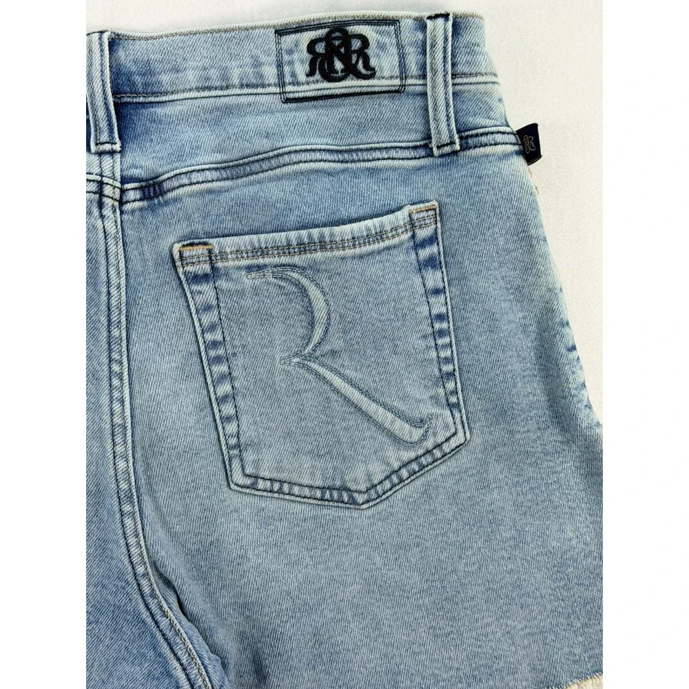 Rock & Republic Denim Rx Light Wash Raw Hem Jean Shorts Blue Womens Size 10